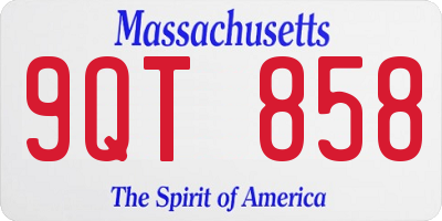MA license plate 9QT858