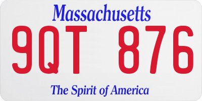 MA license plate 9QT876