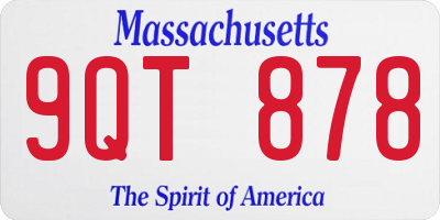 MA license plate 9QT878