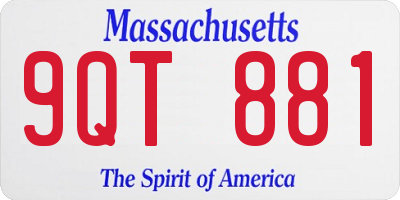 MA license plate 9QT881