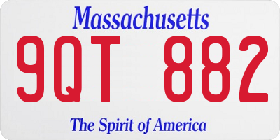 MA license plate 9QT882