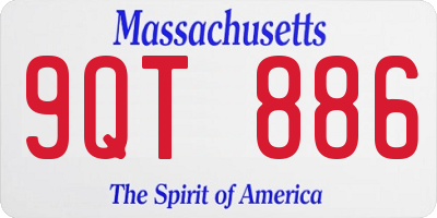 MA license plate 9QT886