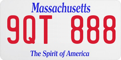 MA license plate 9QT888