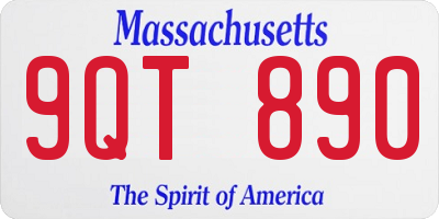 MA license plate 9QT890