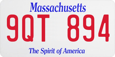 MA license plate 9QT894
