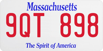 MA license plate 9QT898