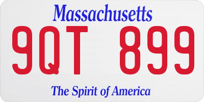 MA license plate 9QT899