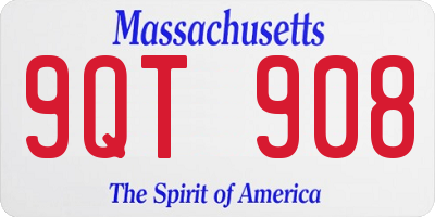MA license plate 9QT908