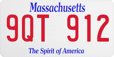 MA license plate 9QT912