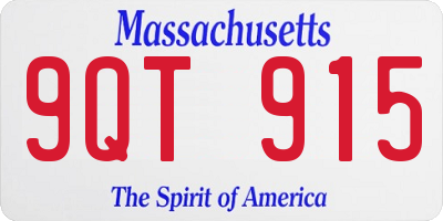 MA license plate 9QT915