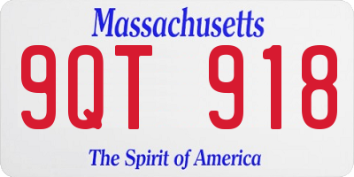 MA license plate 9QT918