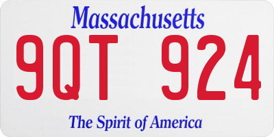 MA license plate 9QT924