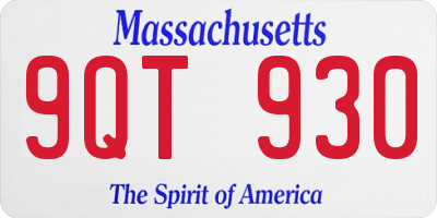 MA license plate 9QT930