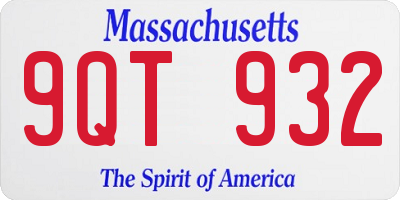 MA license plate 9QT932