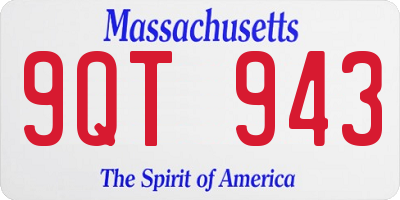 MA license plate 9QT943