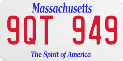 MA license plate 9QT949