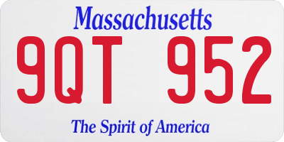 MA license plate 9QT952