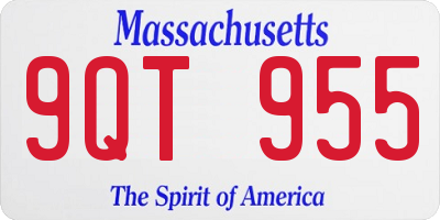 MA license plate 9QT955