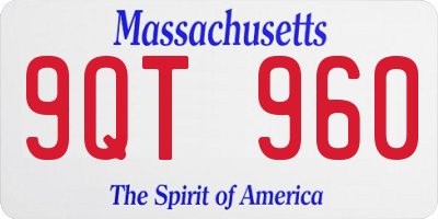 MA license plate 9QT960