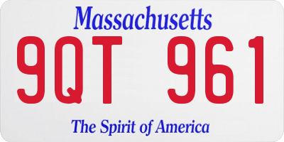 MA license plate 9QT961