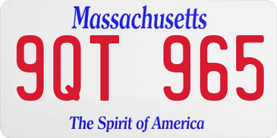 MA license plate 9QT965