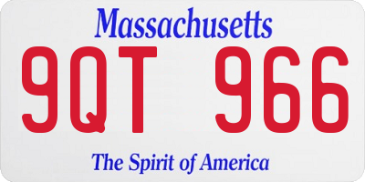 MA license plate 9QT966