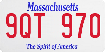 MA license plate 9QT970