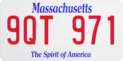 MA license plate 9QT971