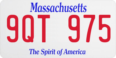 MA license plate 9QT975