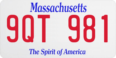 MA license plate 9QT981