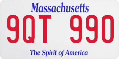 MA license plate 9QT990