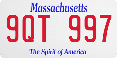 MA license plate 9QT997