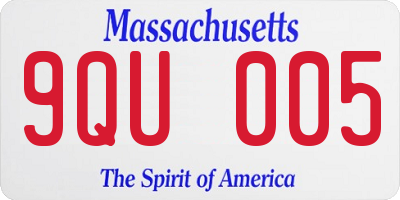 MA license plate 9QU005