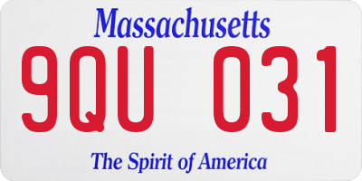 MA license plate 9QU031