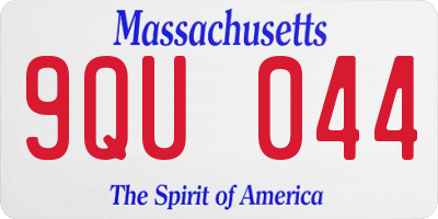 MA license plate 9QU044