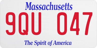 MA license plate 9QU047