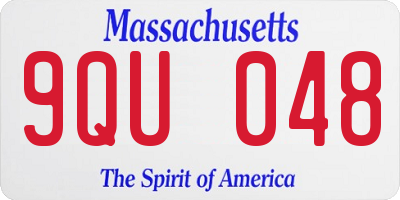 MA license plate 9QU048
