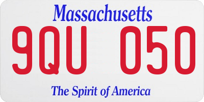 MA license plate 9QU050