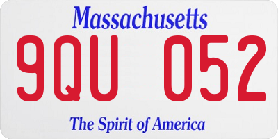 MA license plate 9QU052