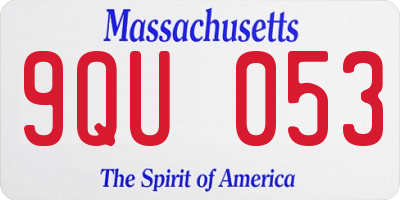MA license plate 9QU053