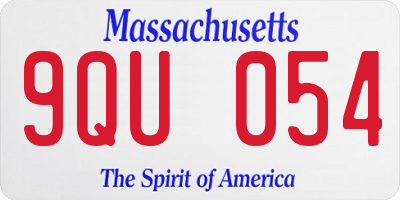 MA license plate 9QU054