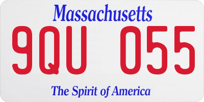 MA license plate 9QU055