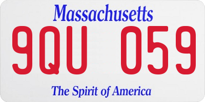 MA license plate 9QU059