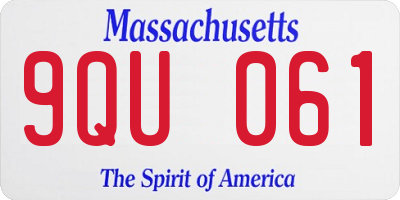 MA license plate 9QU061