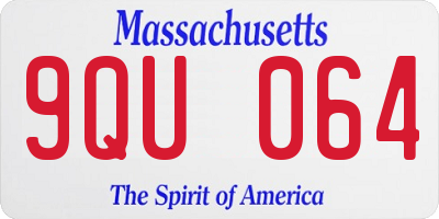 MA license plate 9QU064