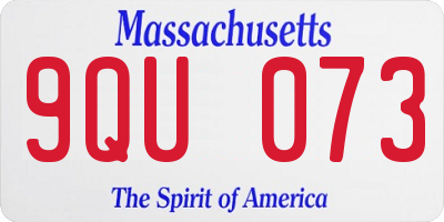 MA license plate 9QU073