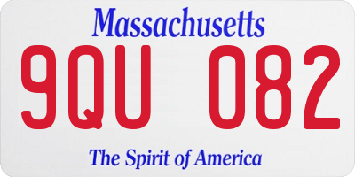 MA license plate 9QU082