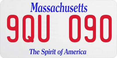 MA license plate 9QU090