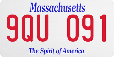 MA license plate 9QU091