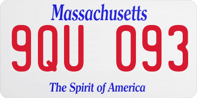 MA license plate 9QU093